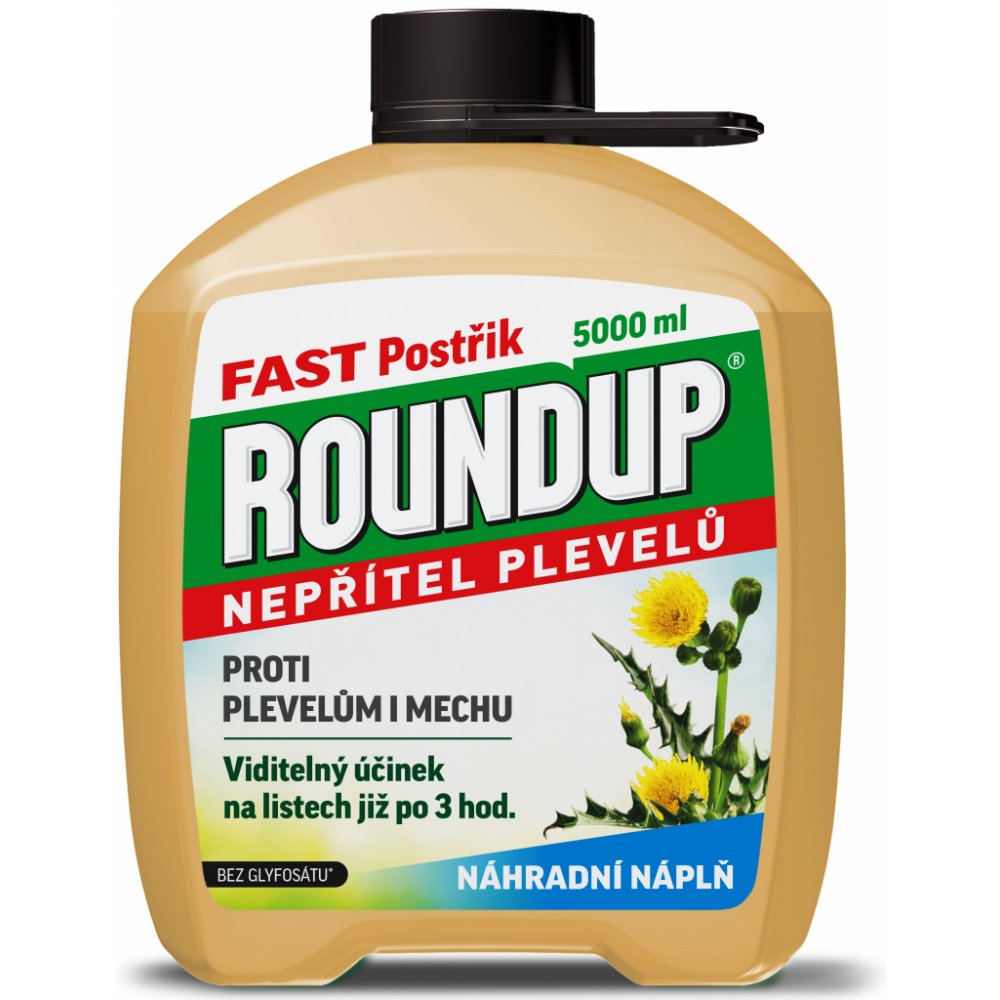 Levně Roundup FAST 5l proti plevelům i mechu bez glyfosátu náhr. náplň