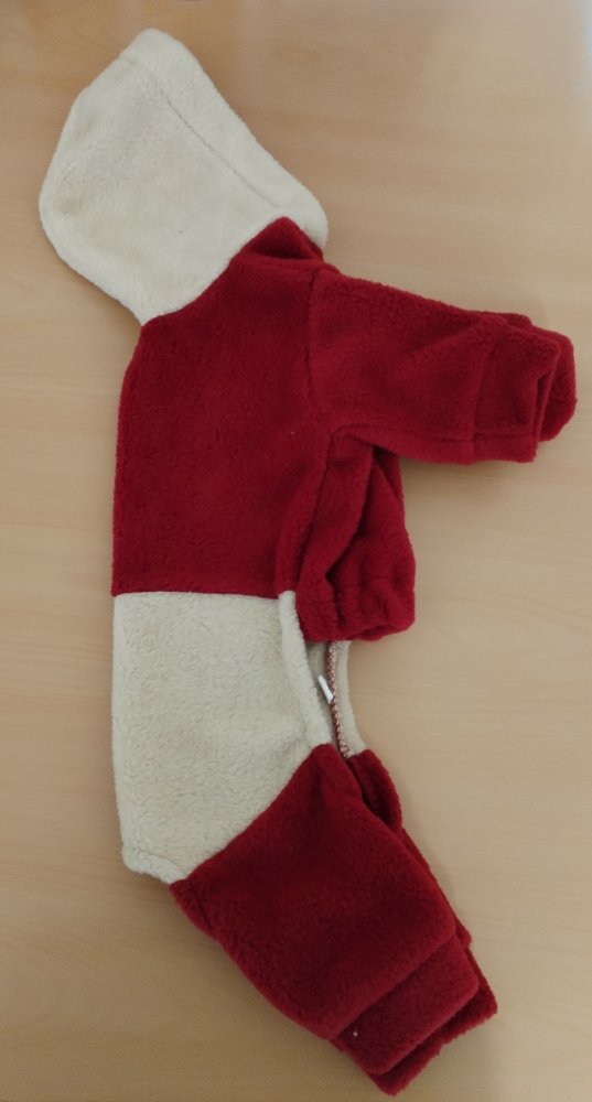 Levně Mikina s kapucí č. 2 28cm červená/béžová