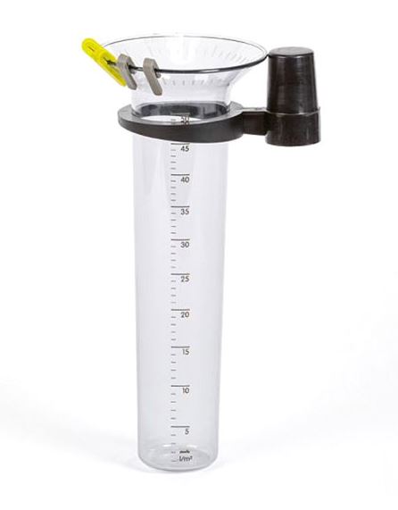 Srážkoměr s držákem a časosběrným ukazatelem 22 cm