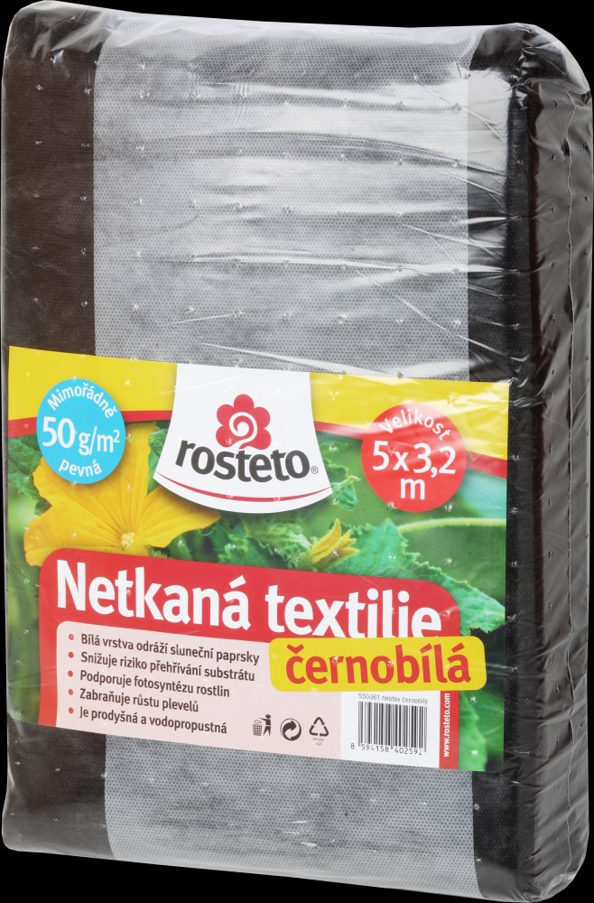 Netkaná textilie černobílá 3,2x5m