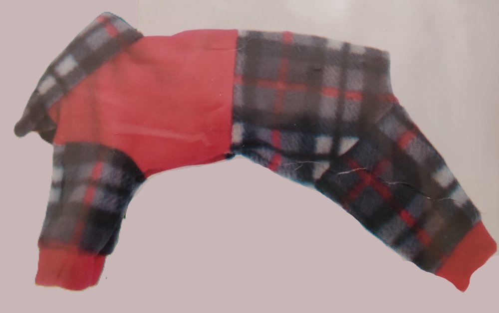 Levně Mikina s kapucí č.3 33cm červená/károvaná