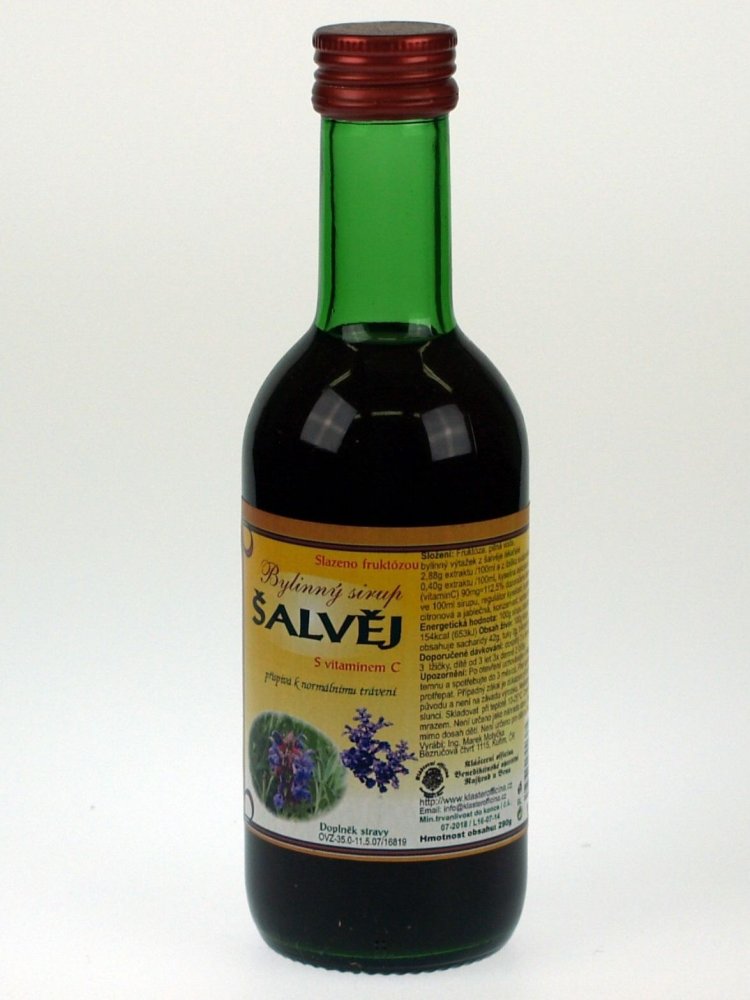 Levně Bylinný fruktózový sirup ŠALVĚJ 290 g