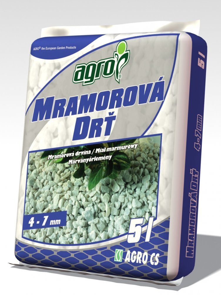 Levně AGRO Mramorová drť 4-7 mm 5l