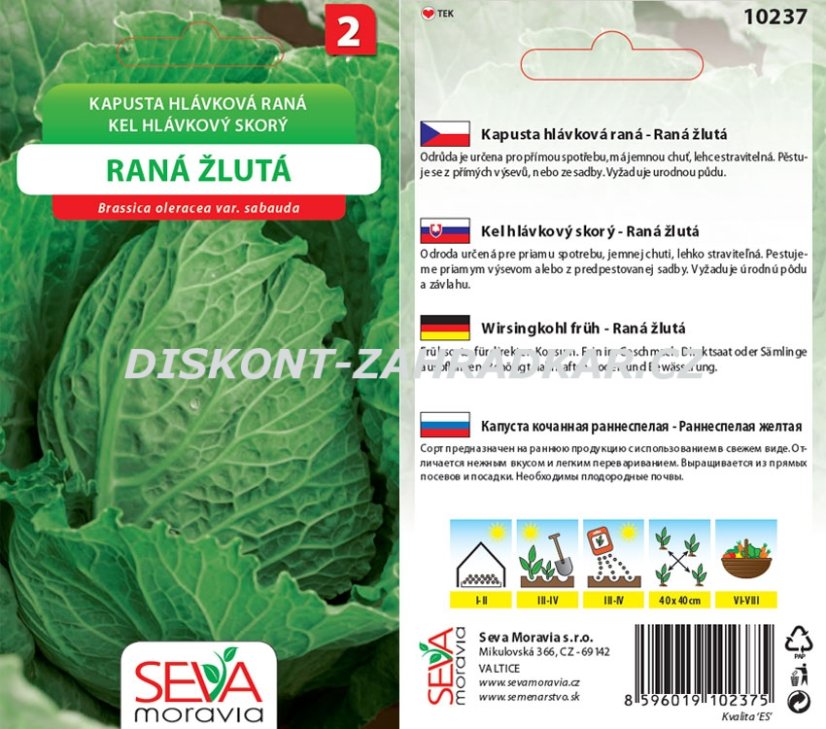 10237 Kapusta Raná žlutá 0,5g / 1209 10237 Kapusta Raná žlutá 0,5g / 1209