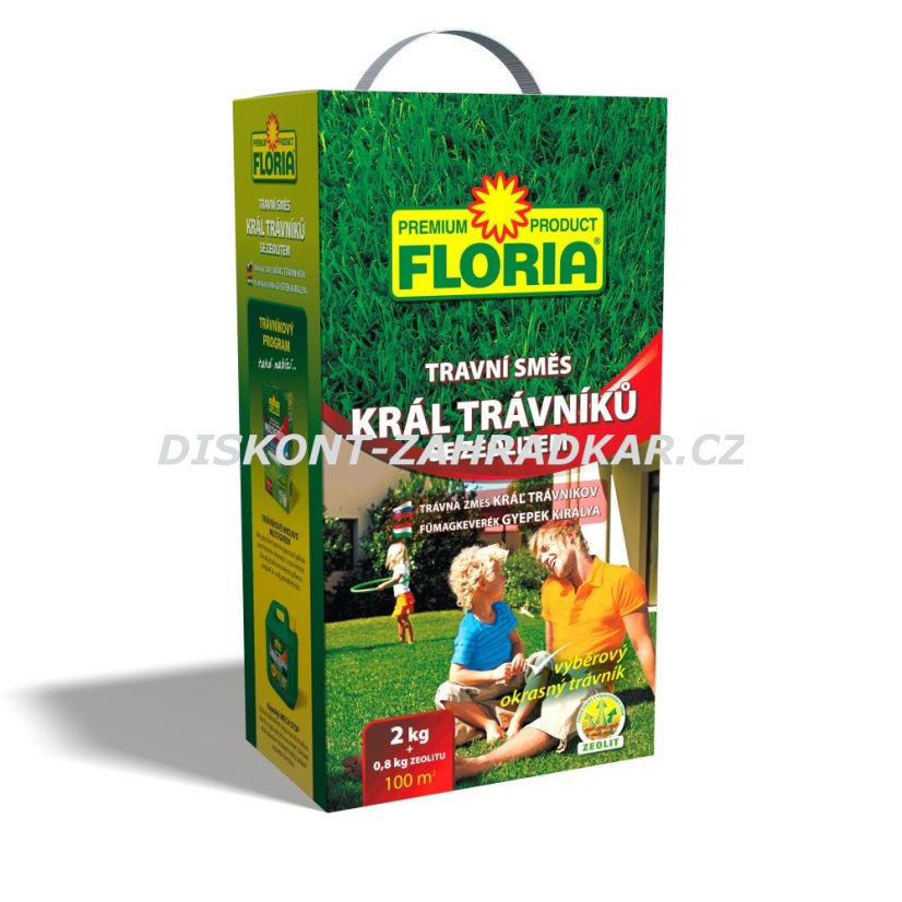 Floria Travní směs Král trávníků 2kg + zeolit 800g