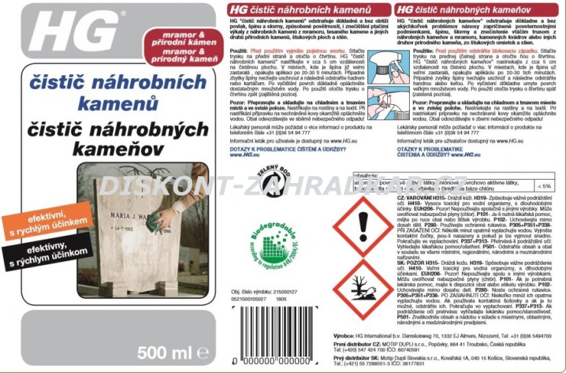 HG 21505 Čistič náhrobních kamenů 500ml