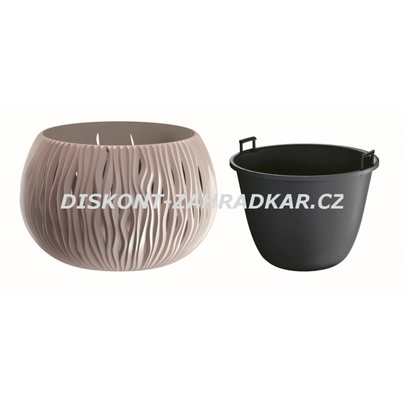 Květináč s vkladem SANDY BOWL mocca 18cm