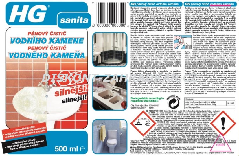 HG 60505 Pěnový čistič vodního kamene 3x silnější 500ml