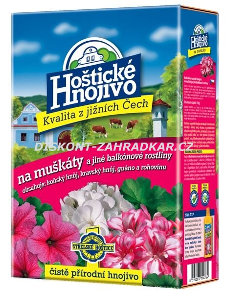 Hoštické hnojivo s guánem Muškáty 1kg Hoštické hnojivo s guánem Muškáty 1kg