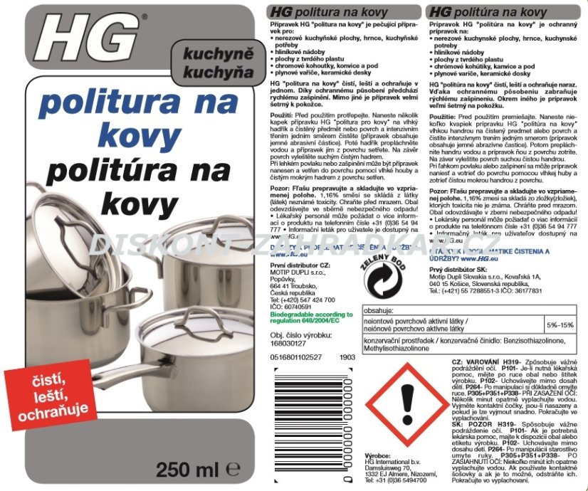 HG 16803 Politura na kovy 250 ml
