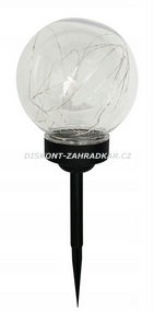 Solární lampa NARCIS černá transparentní 15x15x41cm / CH5259