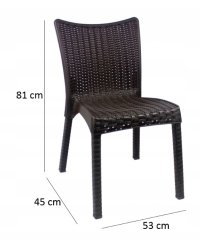 Sestava technoratanového nábytku Stolek + 4 křesla šedá / CH063