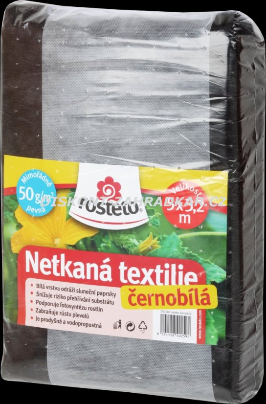 Netkaná textilie černobílá 3,2x5m