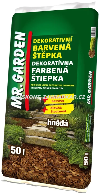 Dekorativní barevný mulč 50l hnědý Mr. Garden Dekorativní barevný mulč 50l hnědý Mr. Garden