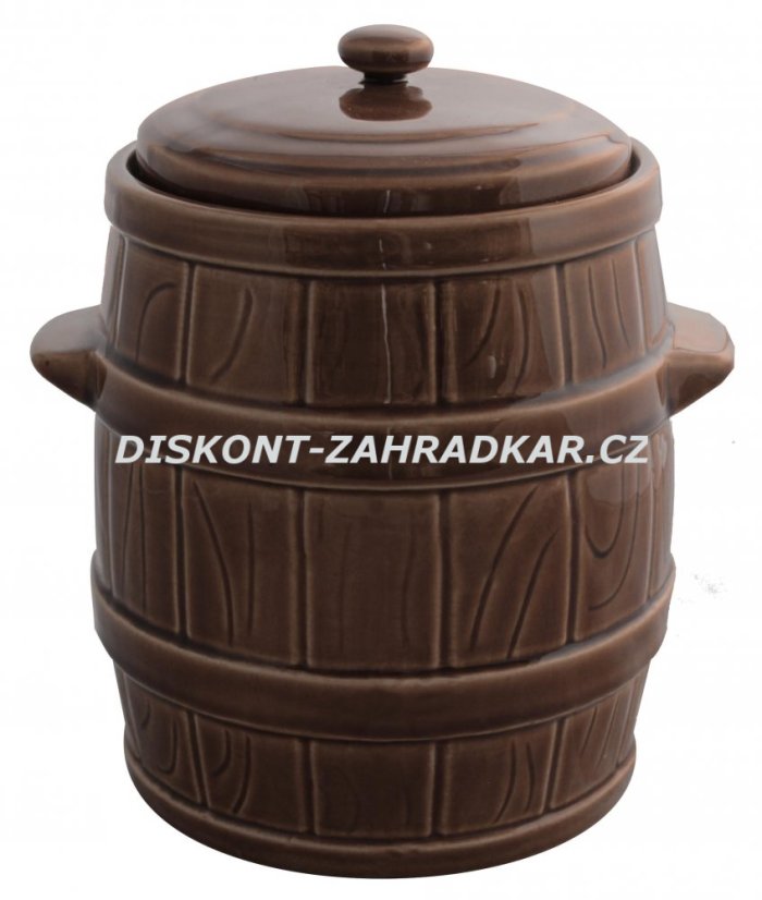 Keramický buclák 5l hnědý s poklopem /CH4290