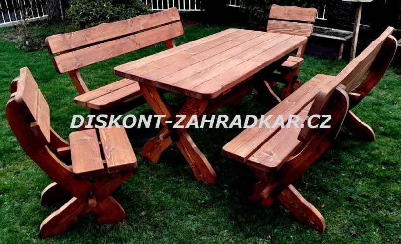 Dřevěná sestava zahradního nábytku 160cm