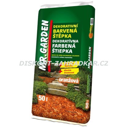Dekorativní barevný mulč 50l Oranžový