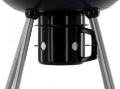 Zahradní gril kulatý s poklopem, popelníkem a kolečky / CH5313