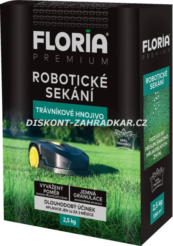 FLORIA PREMIUM Trávníkové hnojivo pro robotické sekání 2,5 kg