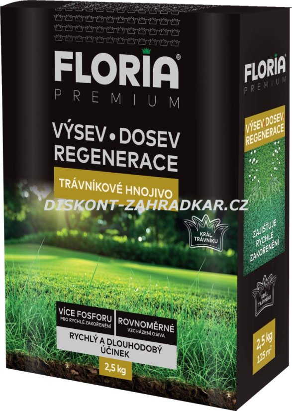FLORIA PREMIUM Trávníkové hnojivo pro výsevy, dosevy a regeneraci 2,5 kg