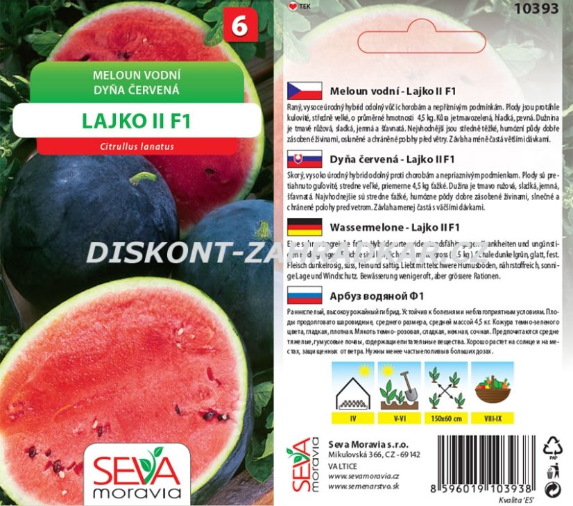 10393 Meloun vodní F1 Lajko II 8s / 1508