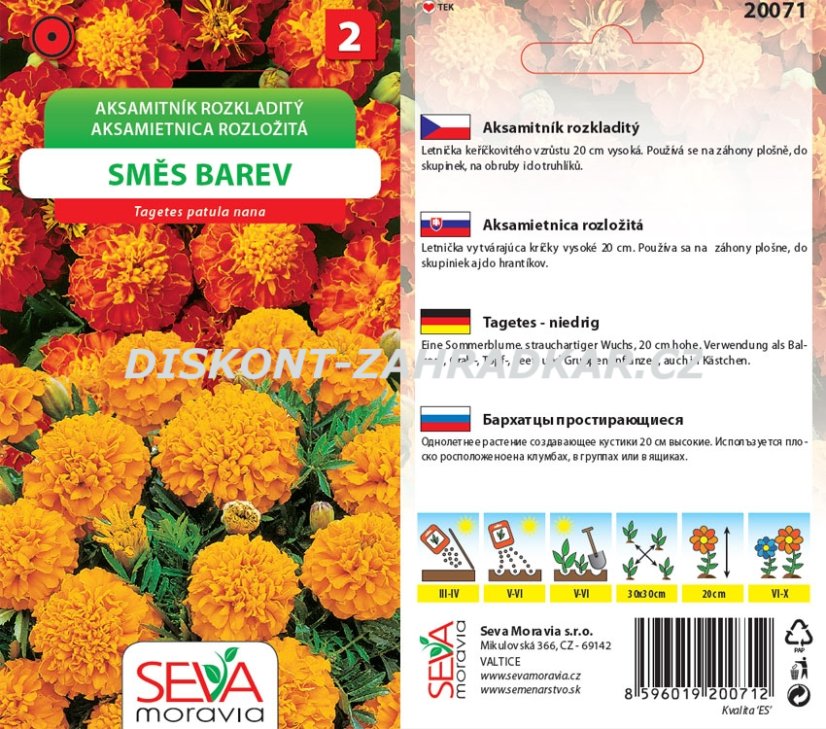 20071 Aksamitník nízké/směs barev 0,7g / 3811