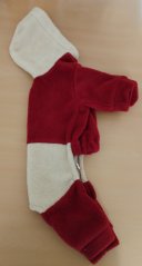 Mikina s kapucí č. 2 28cm červená/béžová