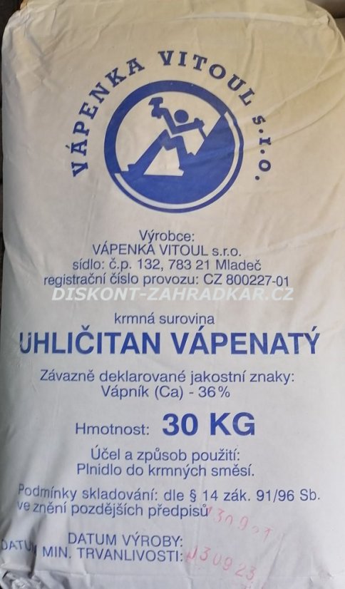 Mletý vápenec 30kg POŠKOZENÝ OBAL POUZE OSOBNÍ ODBĚR