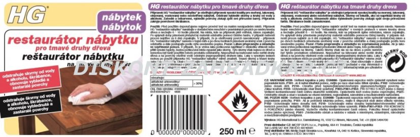 HG 41003 Restaurátor nábytku pro tmavé druhy dřeva 250ml
