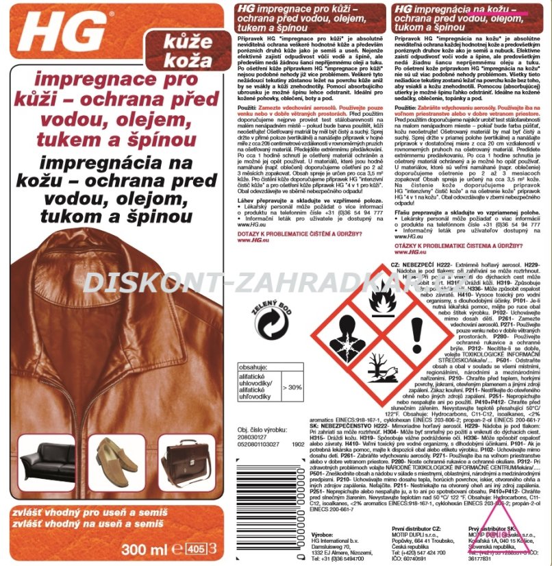 HG 20803 Impregnace pro kůži 250ml