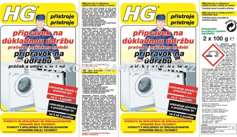 HG 24802 Přípravek na důkladnou údržbu praček a myček na nádobí 200g