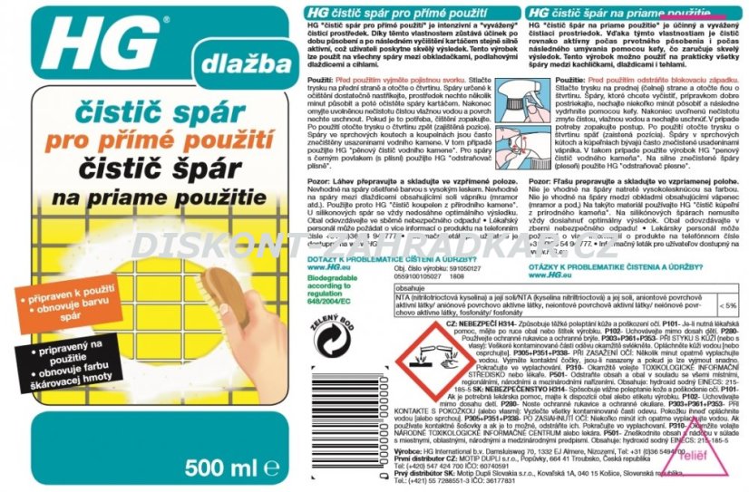 HG 59105 Čistič spár pro přímé použití 500ml - rozprašovač