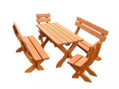 Dřevěná sestava zahradního nábytku 160cm barva TEAK