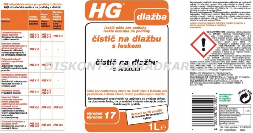 HG 11510 Čistič na dlažbu s leskem 1000ml