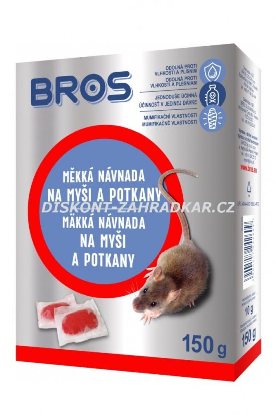 Bros Měkká návnada na myši a potkany 150g Bros Měkká návnada na myši a potkany 150g
