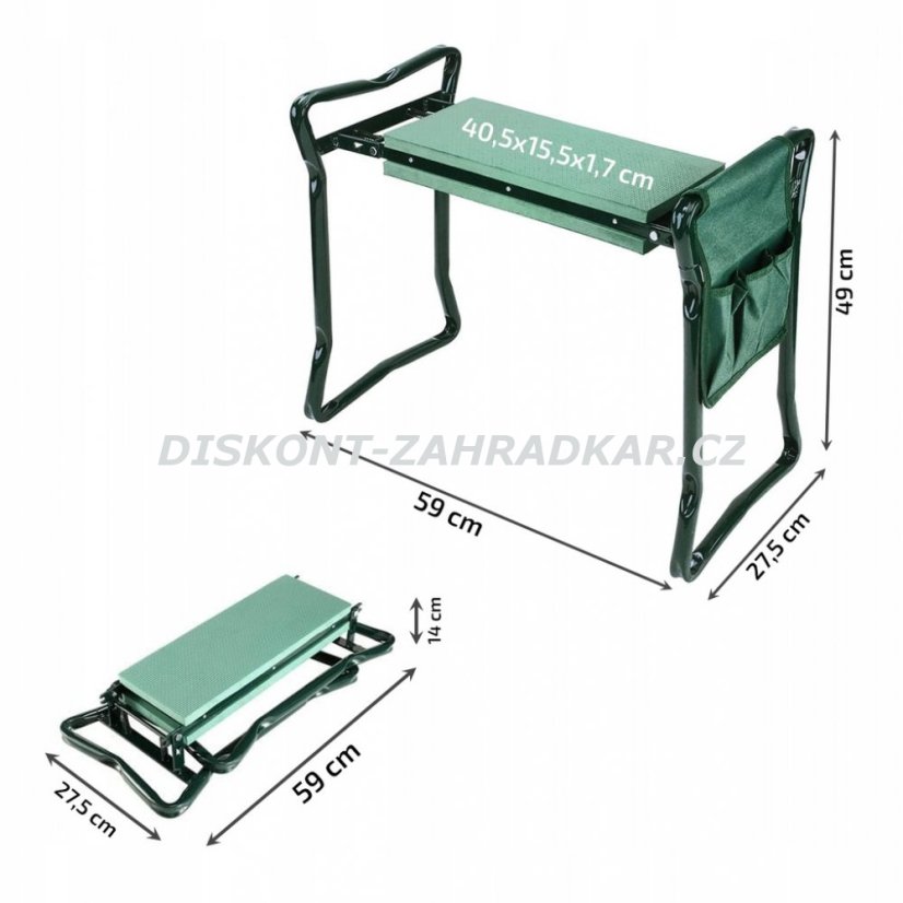 Zahradní stolička skládací zelená / CH3632