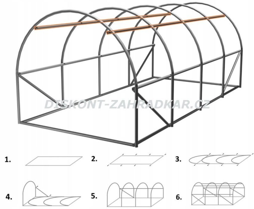 Foliovník segmentový bílý 6x3x2m / CH5214