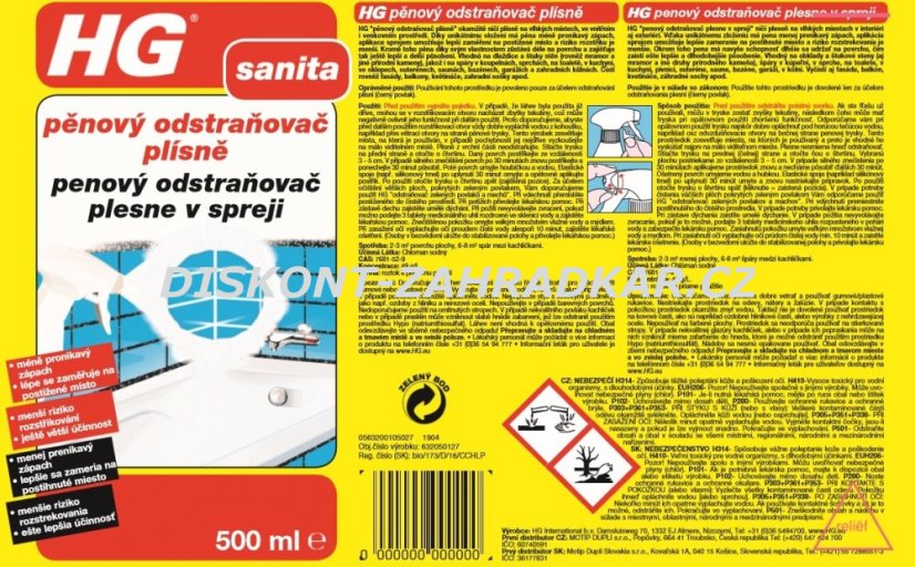 HG 63205 Pěnový odstraňovač plísně 500ml