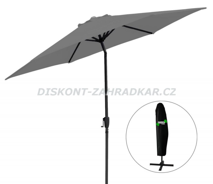 Zahradní slunečník 3m ŠEDÝ / CH5330
