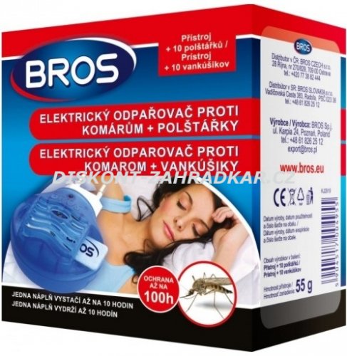 Bros Elektrický odpařovač proti komárům + 10 polštářků