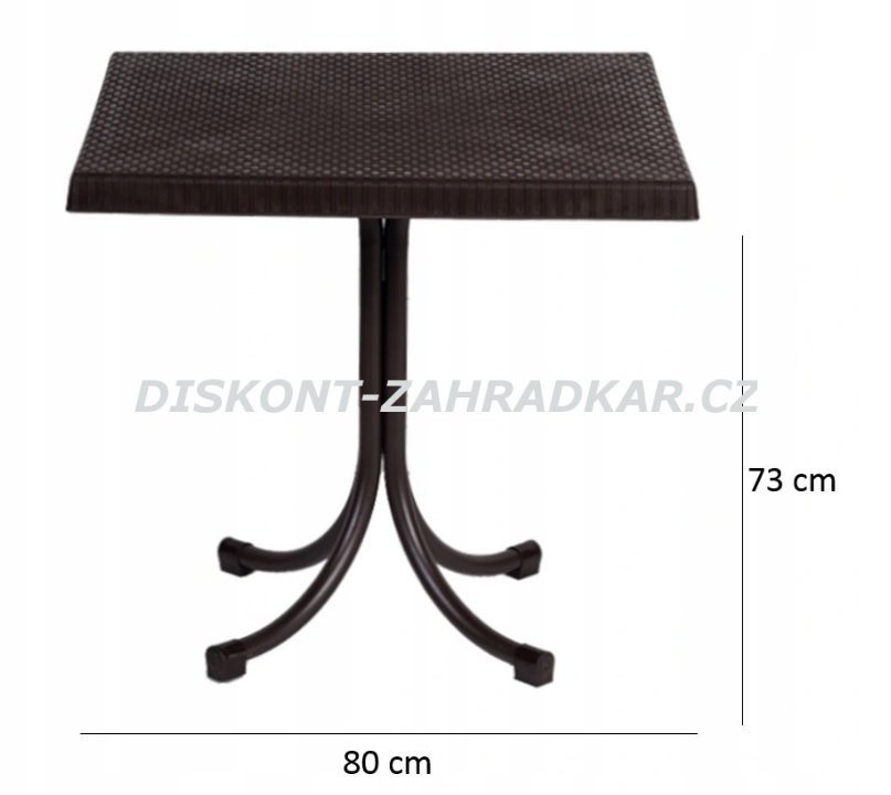 Sestava technoratanového nábytku Stolek + 4 křesla šedá / CH063