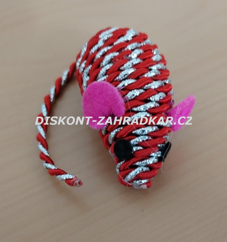 Hračka pro kočky myš 3120 Twisty červená