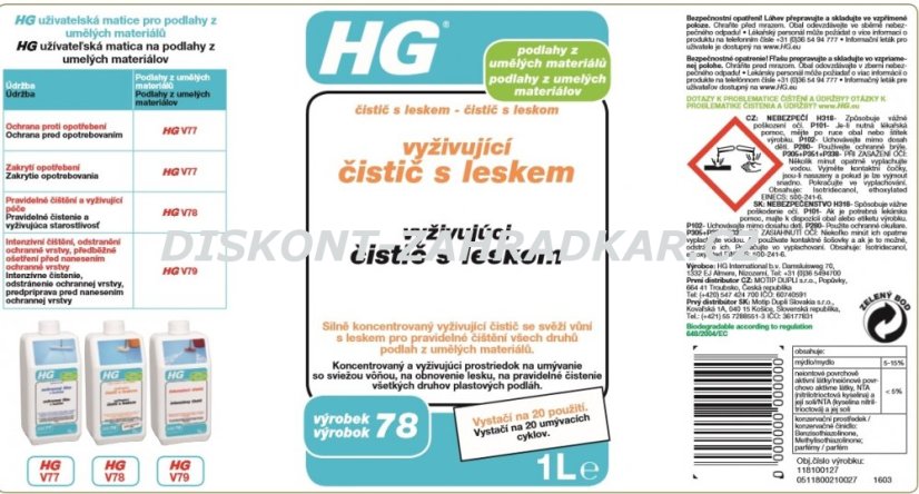 HG 11810 Vyž. čistič s leskem pro podlahy z umělých materiálů 1000ml