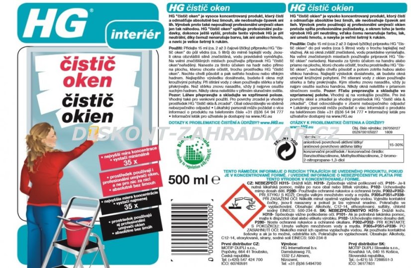 HG 29751 Čistič oken 500ml