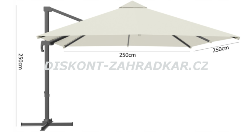 Boční slunečník Mini ROMA 2,5x2,5m BÉŽOVÝ/ CH5385
