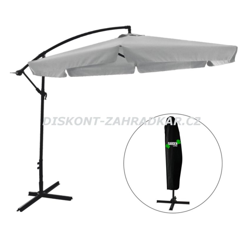 Boční slunečník BANANA 3m ŠEDÝ / CH5316