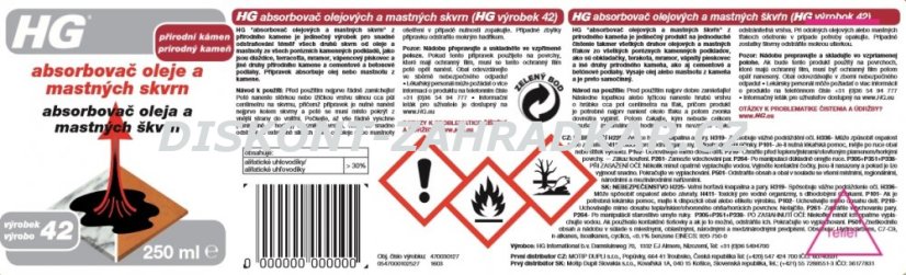 HG 47003 Absorbovač oleje a mastných skvrn z přírodního kamene 250 ml
