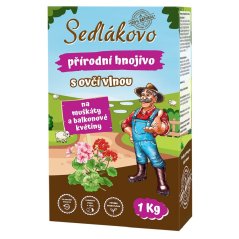 Sedlákovo hnojivo s ovčí vlnou na muškáty a balkonové květiny 1 kg