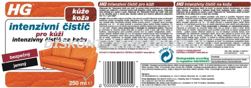 HG 17303 Intenzivní čistič pro kůži 250 ml