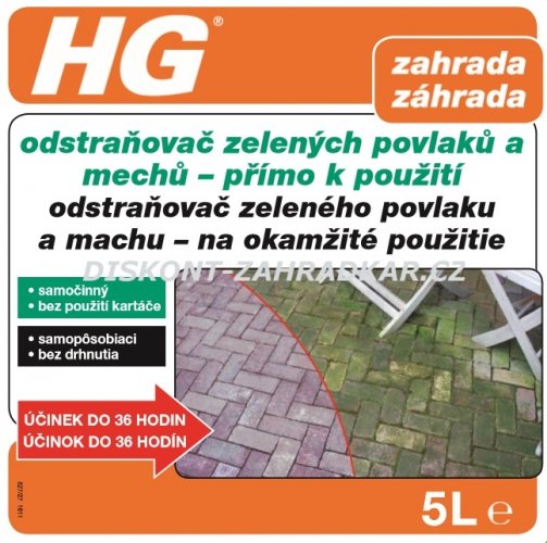HG 52750 Odstraňovač zelených povlaků a mechů 5L